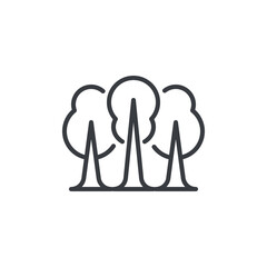 Cluster of trees line icon
