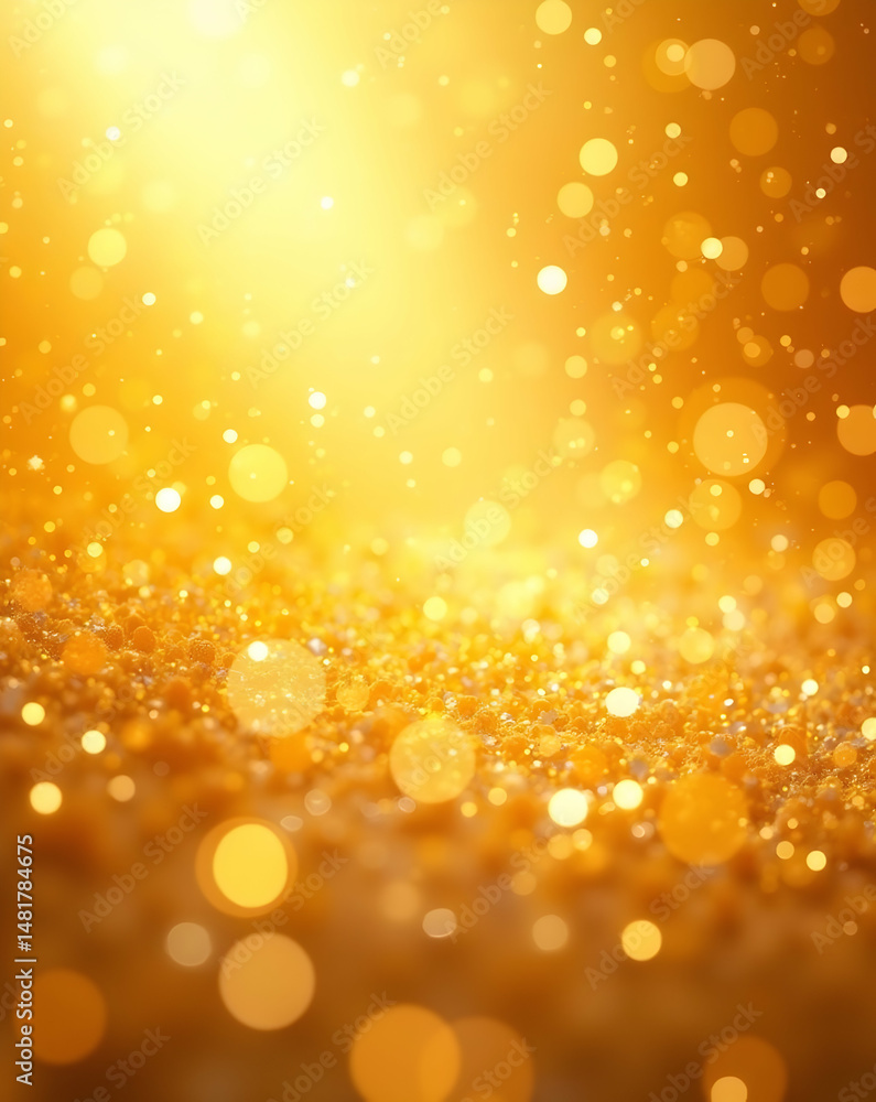 Poster radiant abstract, a golden explosion of light and sparkle creating a dazzling and luxurious visual e