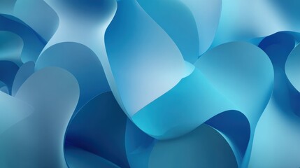 Abstract swirling blue shapes