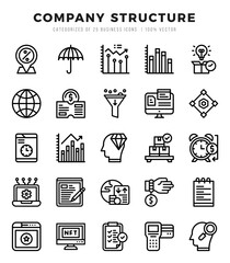 Company Structure. Lineal icons Pack. vector illustration.