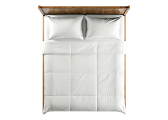 double bed with headboard isolated on white background PNG 