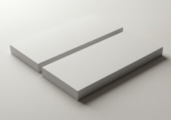 3D Render Of Two White Rectangular Blocks On White Textured Background