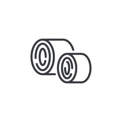Rolled hay bale line icon © alekseyvanin