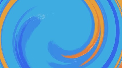 Blue Orange Abstract Swirl Background with Paint Strokes