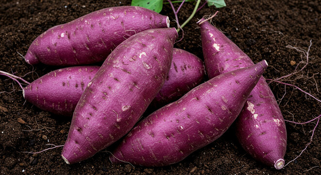 Fresh Purple Yams: Vibrant Root Vegetables
