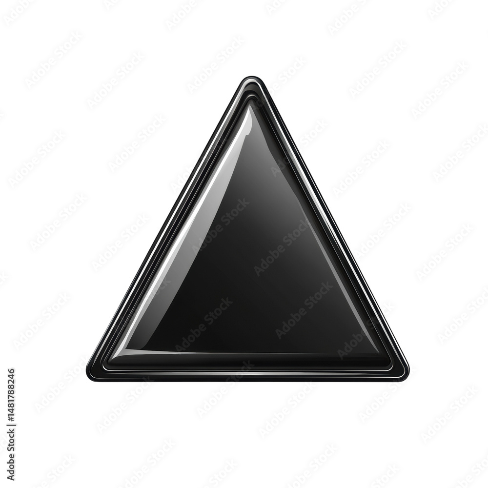 Poster a reflective modern glossy glass triangle element isolated on a clean on transparent background