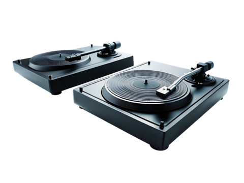  turntables isolated on white background PNG 