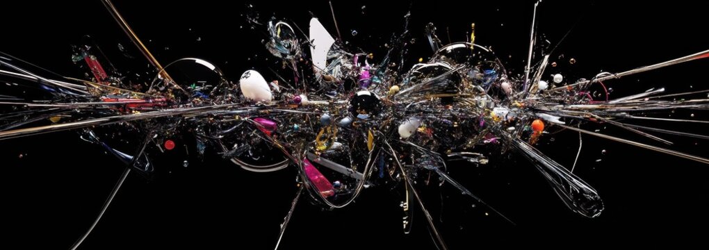Abstract explosion of fragmented objects