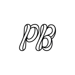 PB monogram logo design letter text name symbol monochrome logotype alphabet character simple logo