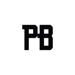Obraz premium PB monogram logo design letter text name symbol monochrome logotype alphabet character simple logo