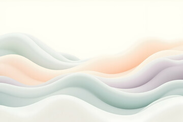 Serene Abstract Waves in Pastel Colors, A Soft and Dreamy Landscape of Peach, Lavender, and Mint Hues Creating a Calm and Peaceful Visual Experience
