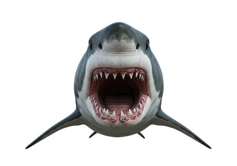 Isolated shark, ultimate ocean predator. This predator shows raw power. A top predator for dynamic visuals.
