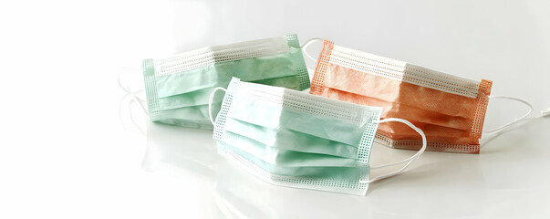 Pastel Colored Disposable Face Masks Product Photography