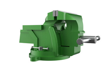 GREEN CLOSED POSITION MULTIPURPOSE PIPE BENCH VISE TABLE PINCERS, Bench-Mounted CAST IRON STEEL Vise for Securely Holding Materials for Various Tasks, Robust Metal Vise Jaws fon a PNG Transparent