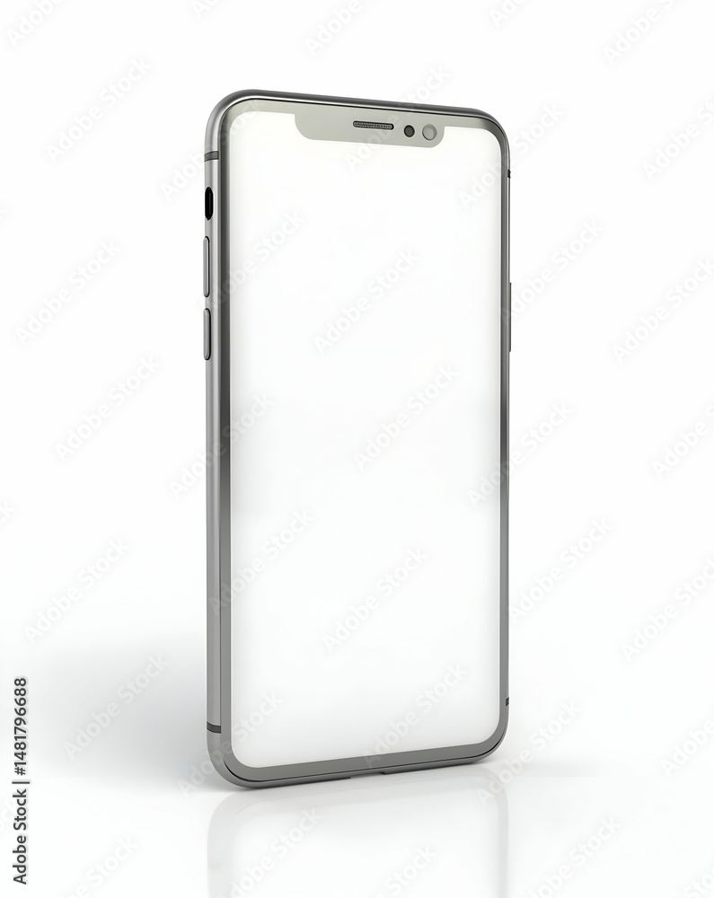 Poster sleek and modern smartphone display, a high-resolution image showcasing a metallic framed mobile dev