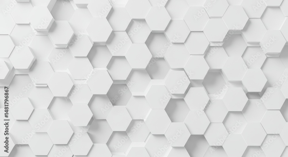 Poster abstract 3d background white hexagon pattern