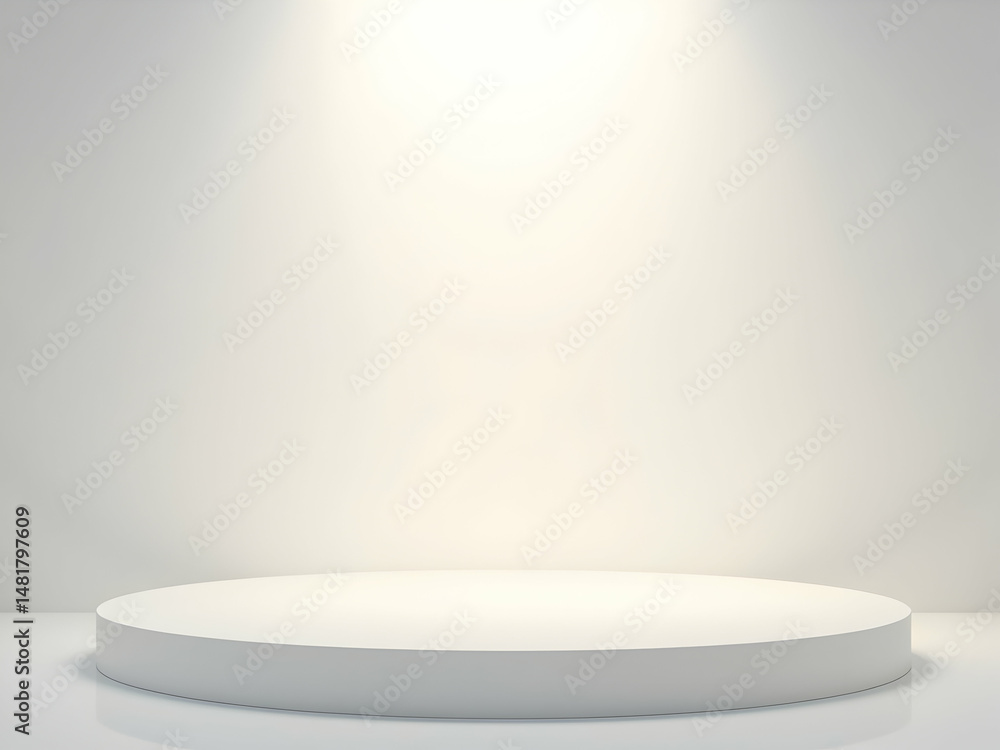 Aufkleber sleek minimalist stage bathed in soft cloudy light, creating a serene and inviting atmosphere for sh