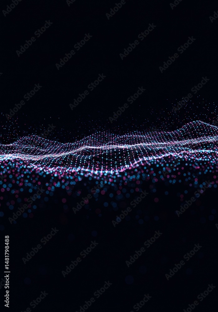 Poster abstract 3d digital wave background animation
