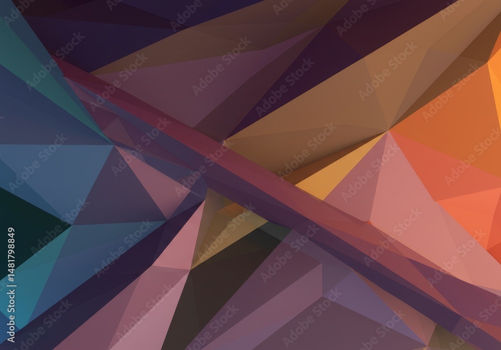 Poster abstract 3d geometric background with colorful polygons