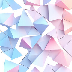 Fototapeta premium A playful dance of pastel pyramids a cascade of geometric joy and colorful on transparent background