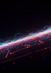 Abstract 3D Illustration Digital Data Stream