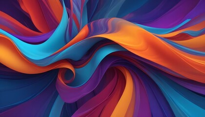 A dynamic abstract piece with swirling ribbons of vibrant colors, creating a striking visual