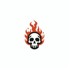 Skull burning logo