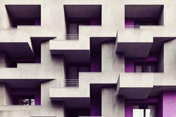 Abstract apartment building facade