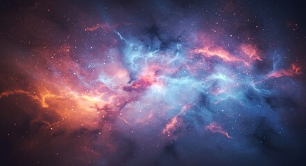 Abstract Background: Colorful Nebula in Deep Space