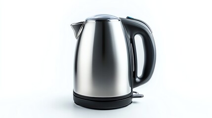 An isolated electric kettle sits on a plain white background.