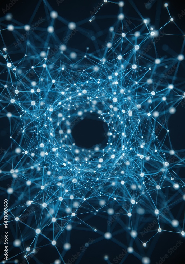 Poster abstract background 3d blue plexus design