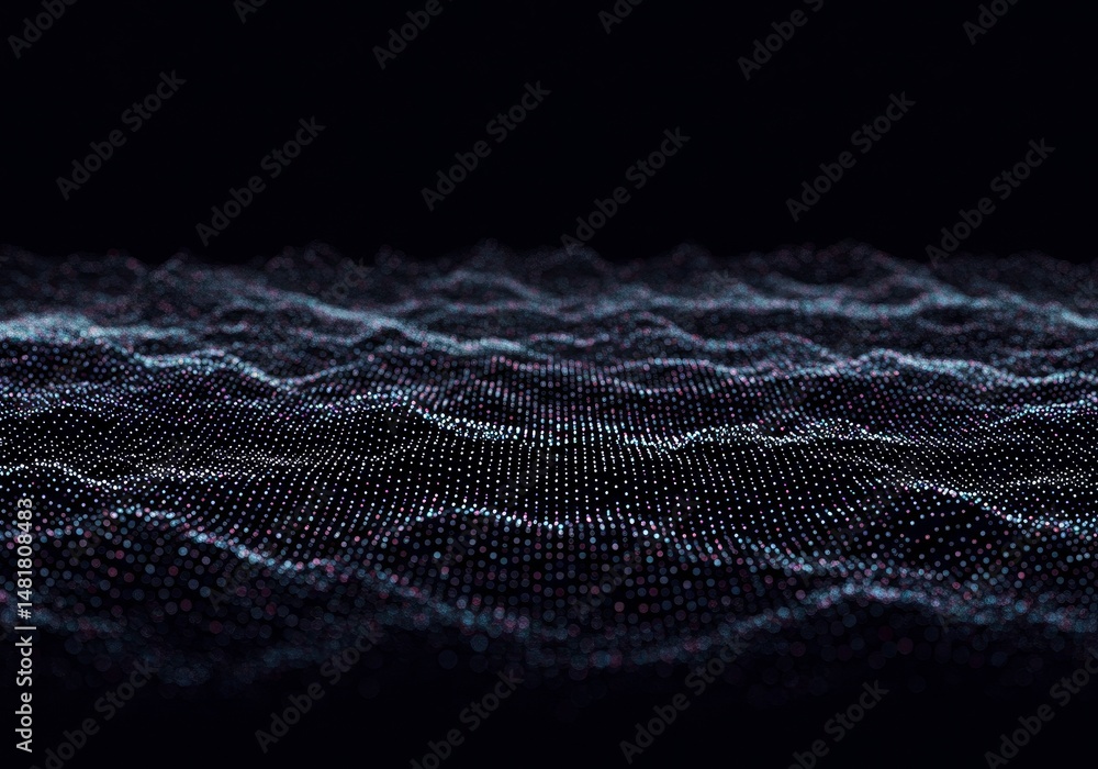 Poster abstract background 3d digital wave particles