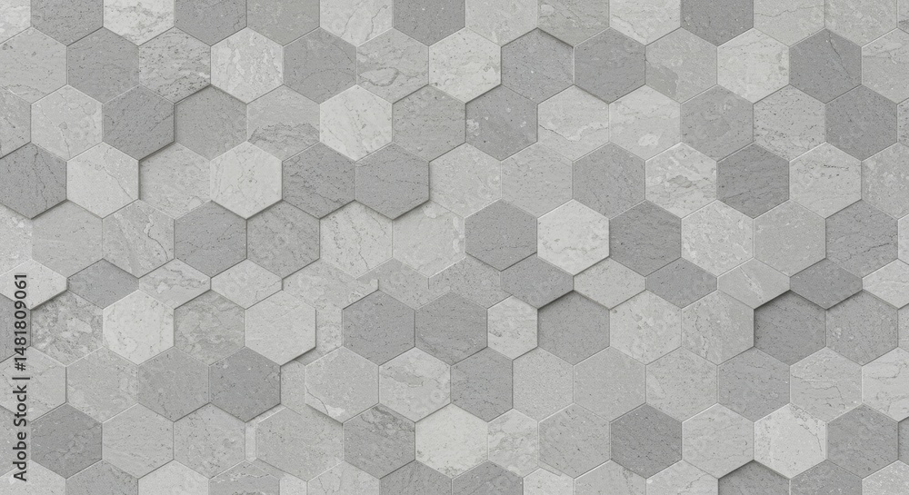 Poster abstract background 3d geometric gray hexagon pattern
