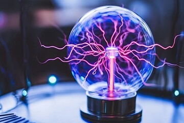 Intriguing plasma globe, vibrant electric display