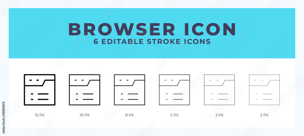Poster browser line icon. thin line. bold line. vector illustration.