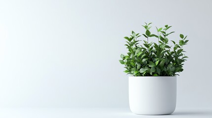 A single flower pot sits on a plain white ceramic background.
