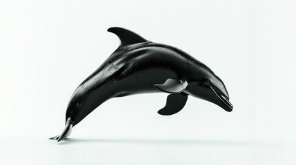 Black dolphin leaps