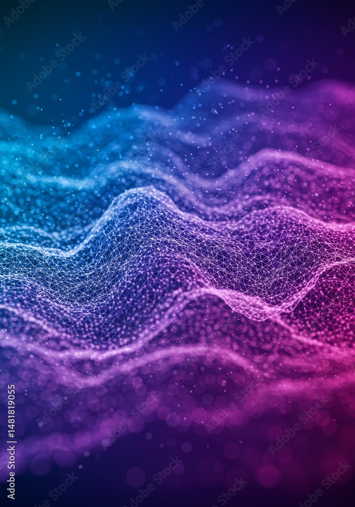 Poster abstract background 3d render digital wave