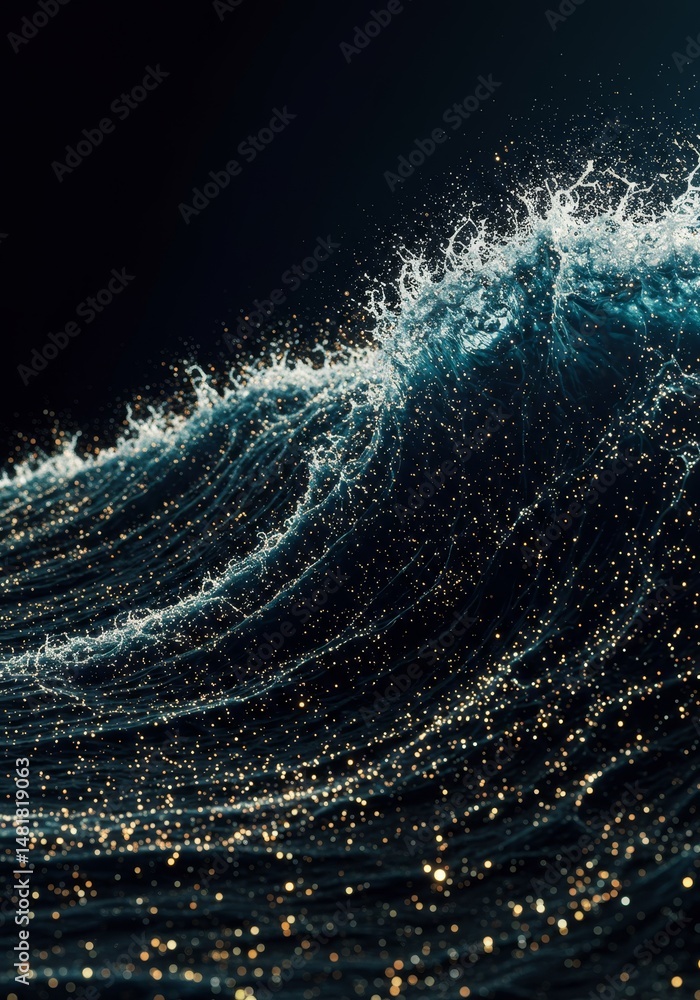 Poster abstract background 3d render digital wave