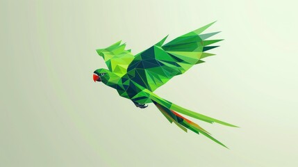 Geometric parrot in flight