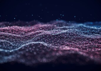 Abstract Background 3D Render Pink Blue Particle Wave