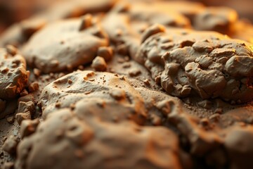 Fototapeta premium Wet Clay Texture with Organic Lumps and Finger Marks.