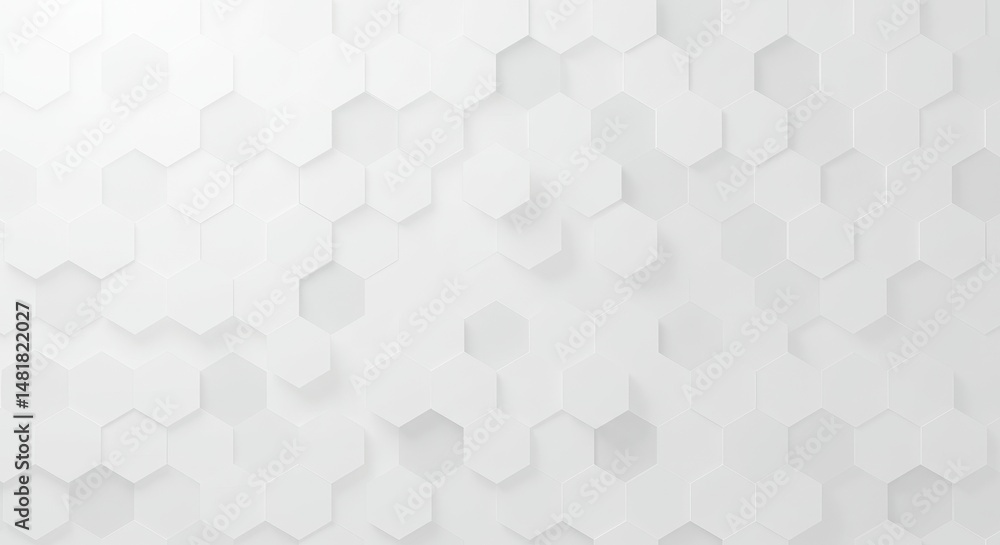Poster abstract background 3d white hexagon pattern