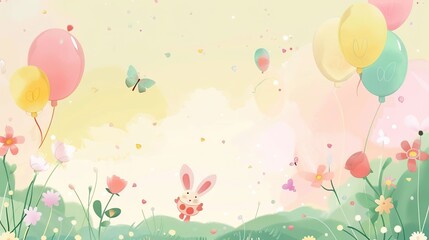 Dive into a Whimsical Wonderland with Children's Day Cartoon Balloon Backgrounds! These vibrant and playful backdrops are designed to infuse every Children's Day project with joy, color, and the magic