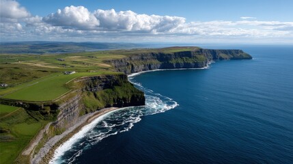 Coastal landscape with cliffs and ocean