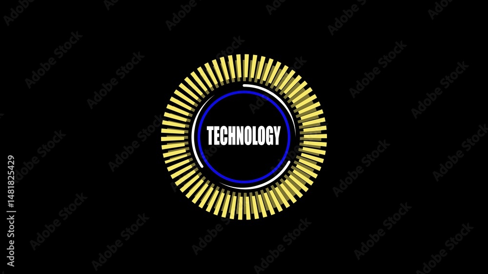 Poster futuristic technology design with circular elements and the word technology representing progress an