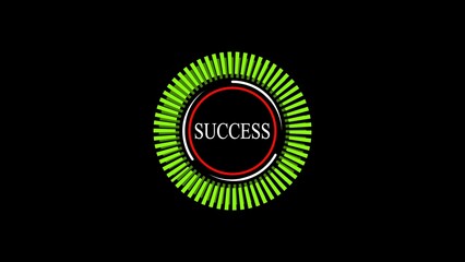 Naklejka premium Success concept visualization with green radial progress bar inside black background symbolizing achievement accomplishment and business target goal
