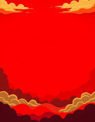 Obraz premium Red and Gold Abstract Cloud Background with Copy Space