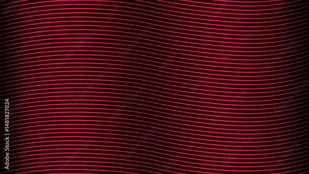 Poster abstract background of wavy pink lines on a dark red backdrop creating a dynamic and modern design f