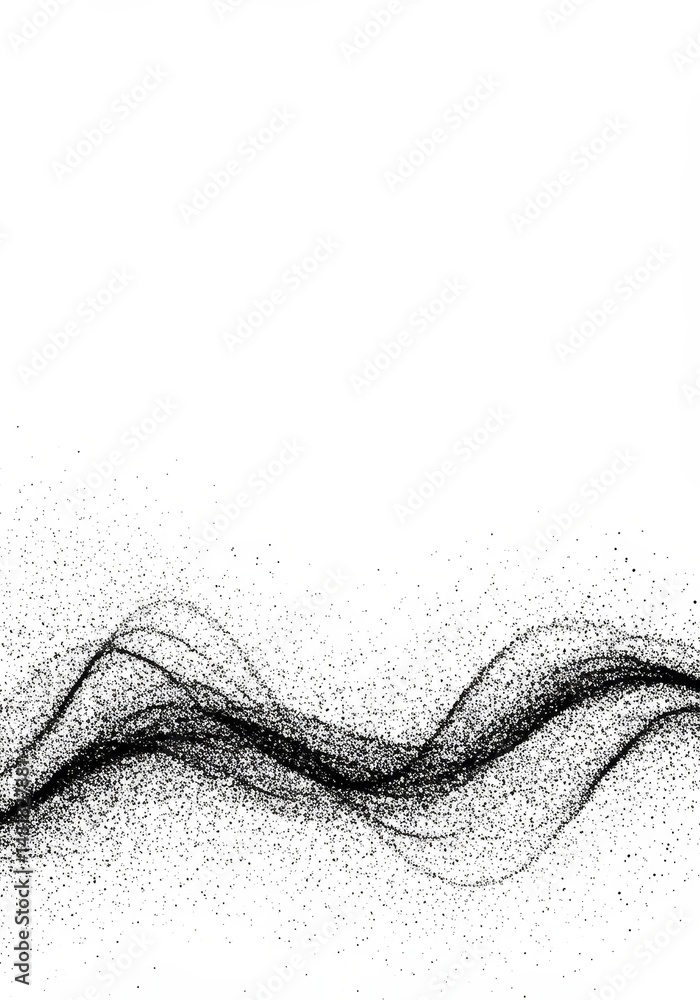 Poster abstract background black particle wave design